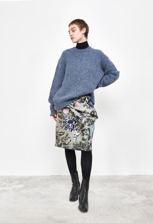 Ms MIN 羊驼毛混纺圆领宽松毛衣 NMKT018801N 商品图0