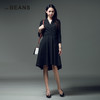 VIA BEANS-活动款  V领腰系带连身裙  9821200069 商品缩略图1