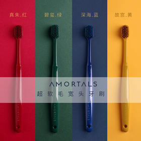 【买2包邮】韩国AMORTALS尔木萄情侣牙刷软毛细宽头成人家用牙缝刷竹炭两只装