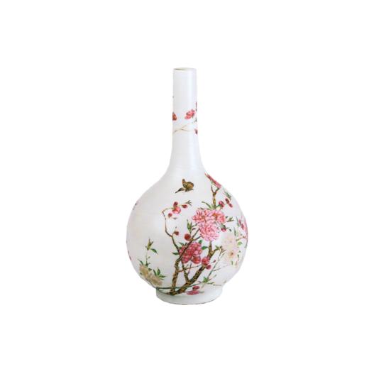 粉彩花蝶纹胆式瓶 商品图0