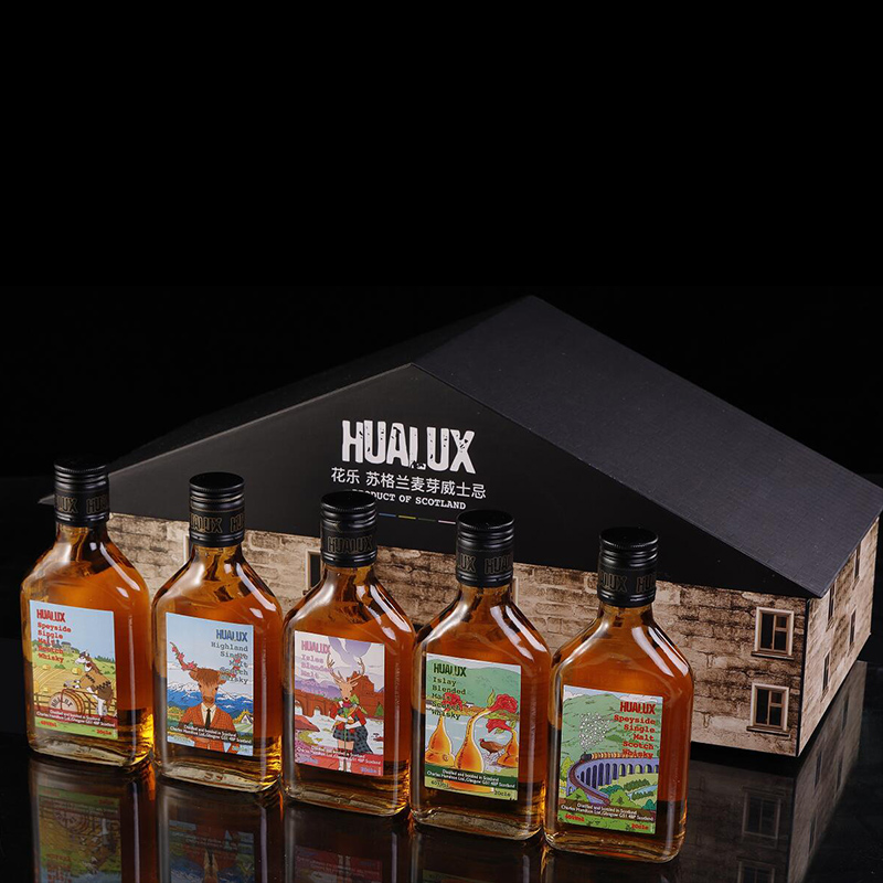 【hualux】花乐岛屿麦芽威士忌200ml*5 苏格兰原装进口洋酒