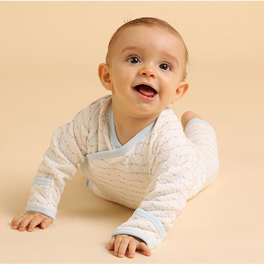 i-baby旗帜pima棉空气层系带连身衣 【秋冬款】宝宝内衣睡衣连身衣 商品图1