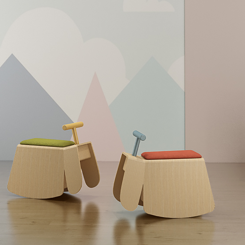 摩伽MOTOSTUHL Pony 儿童小木马曲木工艺软包摇摇凳