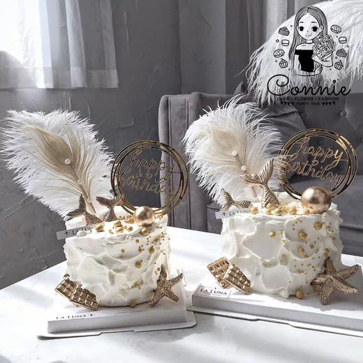 金色美人鱼海星羽毛六寸 商品图0