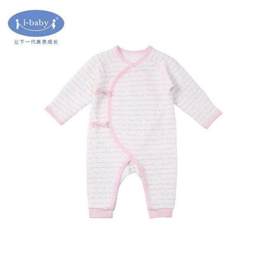i-baby旗帜pima棉空气层系带连身衣 【秋冬款】宝宝内衣睡衣连身衣 商品图0