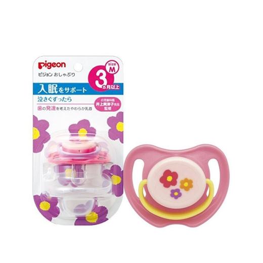 【一般贸易】日本Pigeon/贝亲 橡皮安抚奶嘴M（花）3个月 商品图0