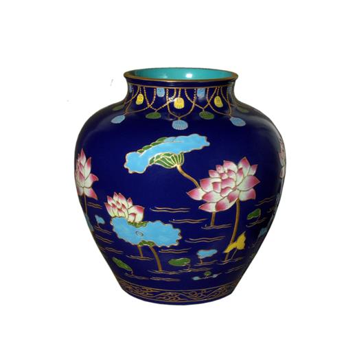 粉彩仿珐花荷花纹罐 商品图0