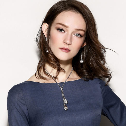 PN0001A颈袖添香女式新款水晶吊坠饰品 连衣裙配饰女 时尚工装项链毛衣链PN0001A 商品图1