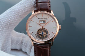 爱彼 最新款真陀飞轮 大日历窗 意大利小牛皮，42mm，手动真海鸥陀飞轮机芯，稳定可靠，值得拥有。