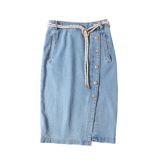 XQ-192130秋季新款原创精品韩版设计感牛仔半身裙（配腰带） 商品图4