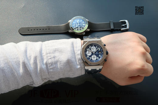 JF爱彼皇家橡树离岸型26170。克隆原装3126多功能计时机械机芯！原装正品1:1开模，42mm直径，尺寸重量做工无差距！全功能计时！皮表带，男士手表，自动机械机芯，密底 商品图8