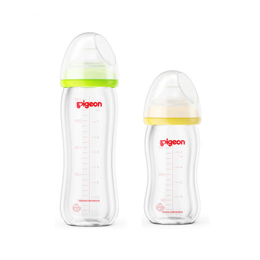 【一般贸易】贝亲—宽口径玻璃奶瓶240ml（绿色）/ 160ml（黄色）AA70+AA73 商品图0