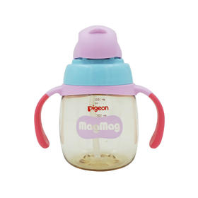 【一般贸易】贝亲 MagMag PPSU阶段式训练吸管杯（新鲜粉）DA109