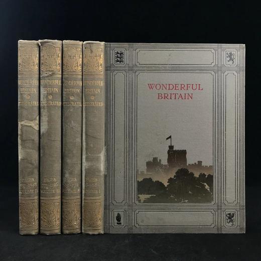 约1900年 英国建筑风景图集（全4卷） 千余幅插图 漆布精装大16开 商品图0