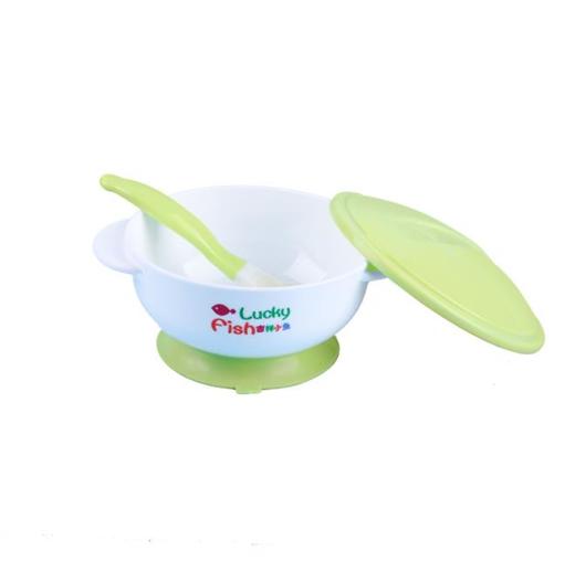 。【儿童餐具】*宝宝学吃饭训练碗勺套装防滑防摔婴儿辅食儿童带盖喂养餐具吸盘式 商品图4