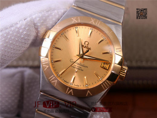 VS新品欧米伽：间金星座38mm，机芯唯一对版版本，认准自产8500 快调时针转换日期功能，女士腕表，自动机械机芯，精钢表带 商品图3