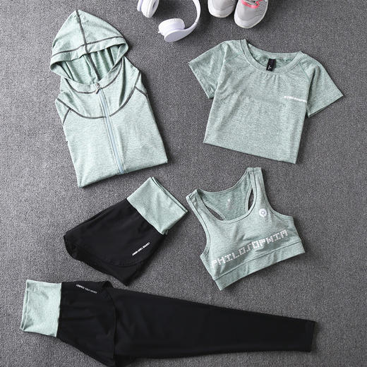 瑜伽服五件套装运动健身休闲运动服休闲假两件裤 商品图1
