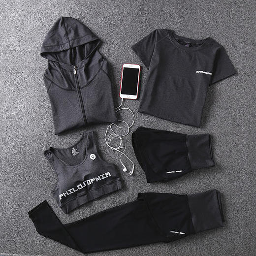 瑜伽服五件套装运动健身休闲运动服休闲假两件裤 商品图6