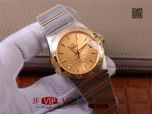 VS新品欧米伽：间金星座38mm，机芯唯一对版版本，认准自产8500 快调时针转换日期功能，女士腕表，自动机械机芯，精钢表带 商品图1