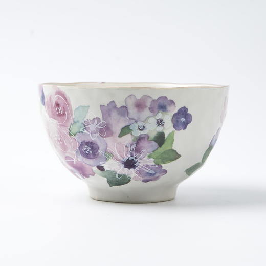 日本原产ceramic 蓝美浓烧米饭碗陶瓷碗餐具花工房1个装 商品图0