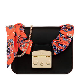 【香港直邮】FURLA 芙拉 女士黑色皮革单肩斜挎包 942073