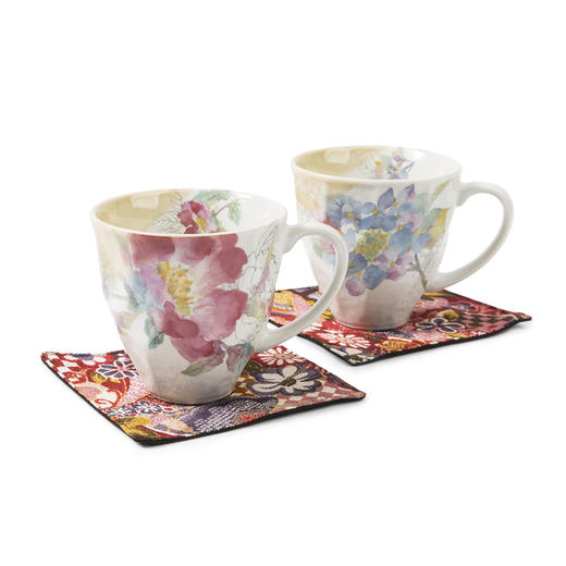 日本原产ceramic 蓝陶瓷情侣杯水杯茶杯2件套 商品图0