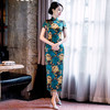 真丝长款旗袍重磅桑蚕丝高端2019春夏新款改良修身优雅日常中国风 商品缩略图2