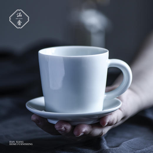 茶杯-陶瓷水杯-清影素面咖啡杯 商品图1