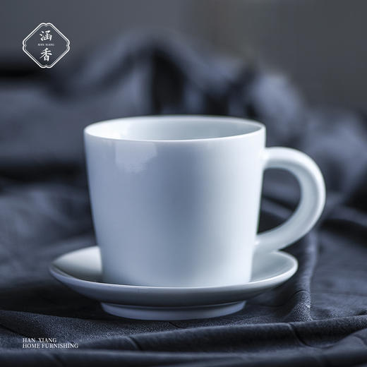 茶杯-陶瓷水杯-清影素面咖啡杯 商品图0