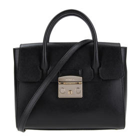 【香港直邮】Furla 芙拉 黑色皮质女士手提包 820658
