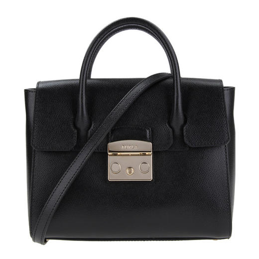 【香港直邮】Furla 芙拉 黑色皮质女士手提包 820658 商品图0