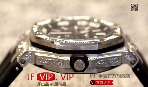 N爱彼15703弗洛伦萨雕花英国限量版。纯精钢！实测高强度防水200米！进口原版开模机械机芯！原装潜水硅胶表带！42毫米直径。 商品图8