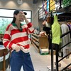 吸睛！宋妍霏机场同款！众多潮人、明星上身！G家撞色红色条纹绿领POLO针织衫毛衣！ 商品缩略图0
