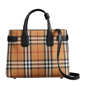 【香港直邮】Burberry 巴宝莉 女士多色格纹Vintage Check Banner山羊皮手提包 4076948
