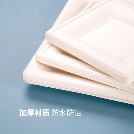 喇叭花一次性环保蔗浆纸盘圆形汤碗饭碗纸碗家用装菜纸碟子餐具 商品图4