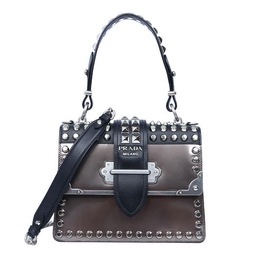 【香港直邮】·QH Prada 普拉达 女士黑色手提包 1BA185-2B1E-F0G22-CNH 商品图0