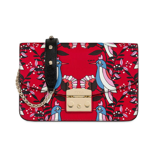 【香港直邮】Furla 芙拉 女士多彩红色纯皮单肩包斜挎包 941806 商品图0