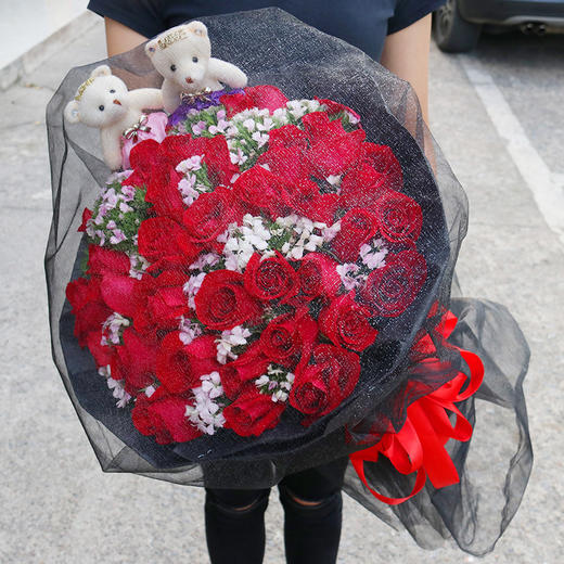 红玫瑰花束礼盒鲜花速递上海南京西安武汉无锡同城生日告白送花店