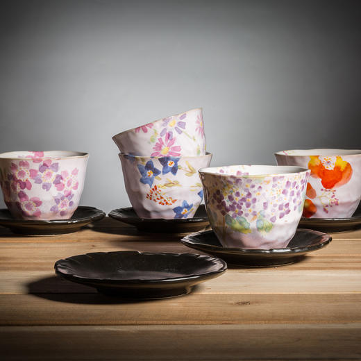 日本原产AITO抚松庵系列美浓烧陶瓷茶杯托茶具5件套 商品图2