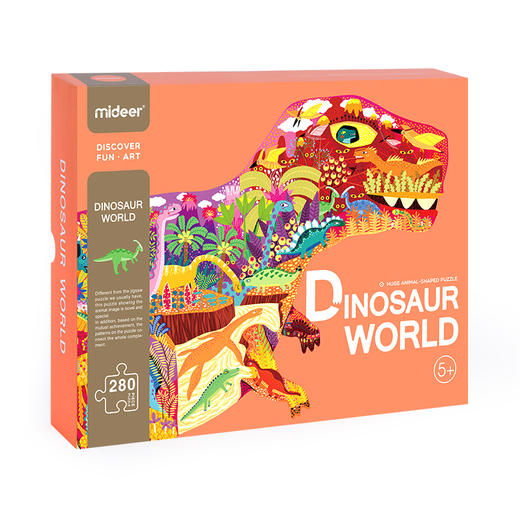 mideer弥鹿拼图儿童益智纸质280p恐龙早教玩具3-4-5-6岁 商品图1