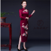 上海旗袍厂LHS-L808立体绣花妈妈装婚宴婚礼加厚旗袍裙2019新款秋冬季 商品缩略图4