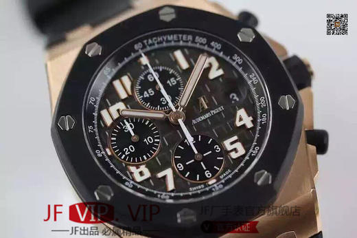 JF爱彼新款26170 超级橡胶圈口 ，精钢镀金外壳，玫瑰金拉丝刻度 ，ASIA7750自动机械机芯12位小秒 ，男士，透底，意大利牛皮 商品图1