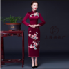 上海旗袍厂LHS-L808立体绣花妈妈装婚宴婚礼加厚旗袍裙2019新款秋冬季 商品缩略图0