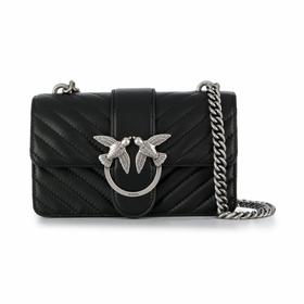 【香港直邮】Pinko 品高 女士Mini Love系列黑色羊皮斜挎包 1P21K0-Y5V1Z99