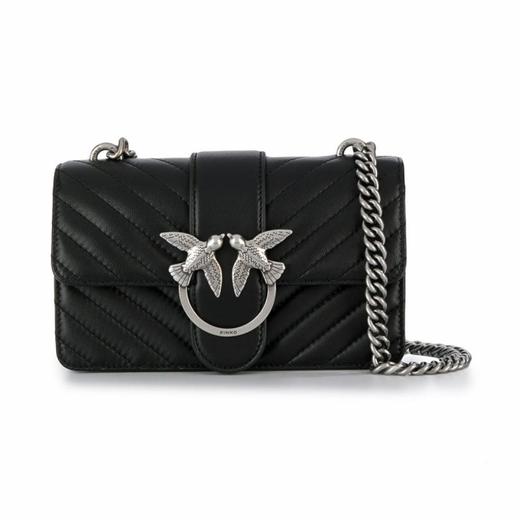 【香港直邮】Pinko 品高 女士Mini Love系列黑色羊皮斜挎包 1P21K0-Y5V1Z99 商品图0