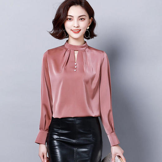 AHM-dydd9138新款百搭长袖宽松白领雪纺衫 商品图4