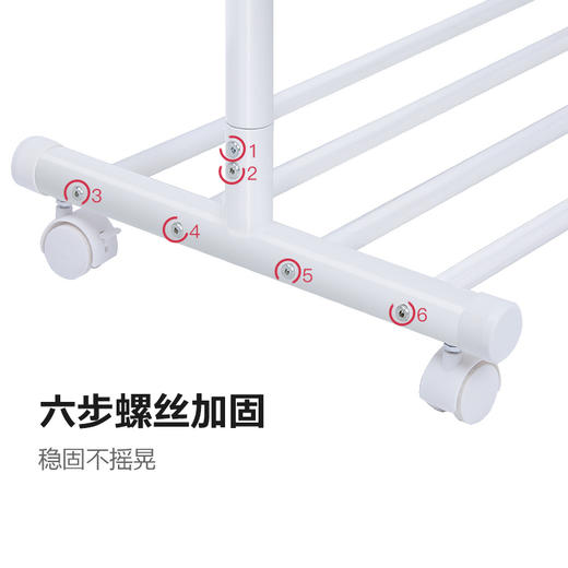 溢彩年华 晾衣架 加大款移动落地阳台晒衣架 出口品质三合一室内挂衣架衣帽架室外晾衣杆 典雅白色YCC2266-WH 商品图3