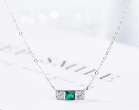 【首饰】小方形S925纯银时尚创意锁骨链