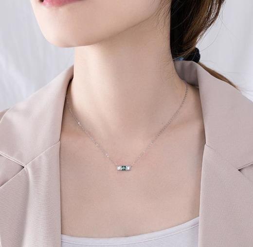 【首饰】小方形S925纯银时尚创意锁骨链 商品图2