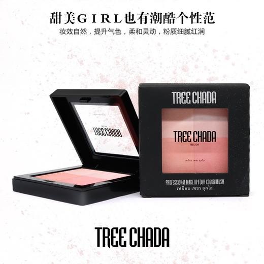 〖泰国〗进口TREECHADA四色格子烘焙腮红盘胭脂自然裸妆持久橘粉珠光高光 商品图3